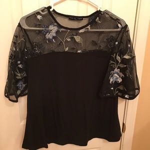 black sheer crop top